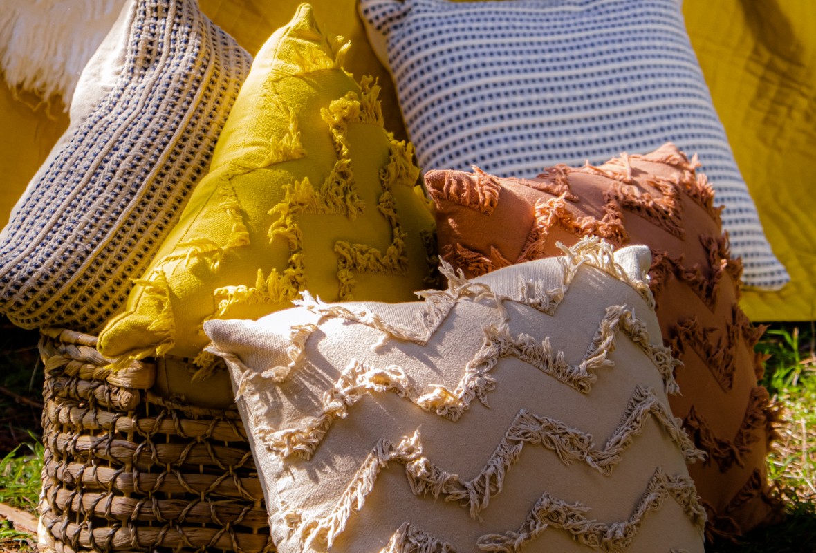 Zigzag Fringe Vintage Kırlent